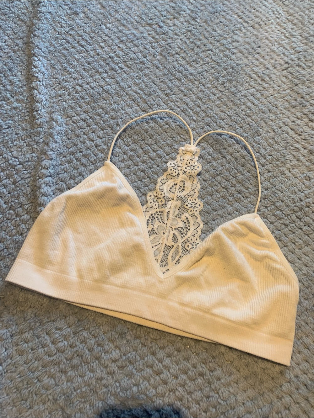 Lace Back Cream Bralette